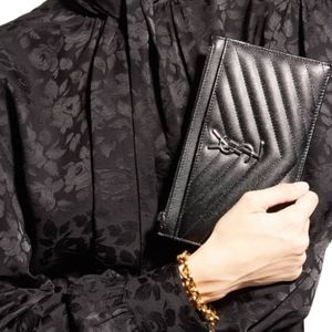 💕HP💕NEW YSL Black Quilted Pouch💕